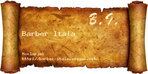 Barber Itala névjegykártya